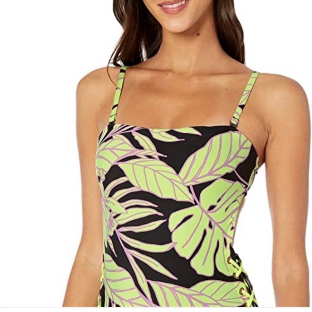 Maaji Black and Green One Piece Swimsuit with Adjustable Ties - Picture 11 of 12